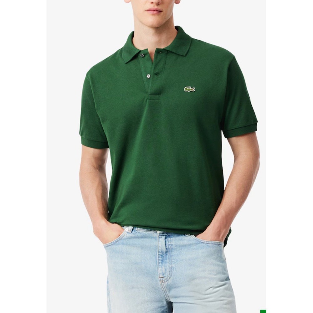 LACOSTE Regular Fit Cotton 100% Pique Polo Shirt Classic Green Sz 10 (42) NWT